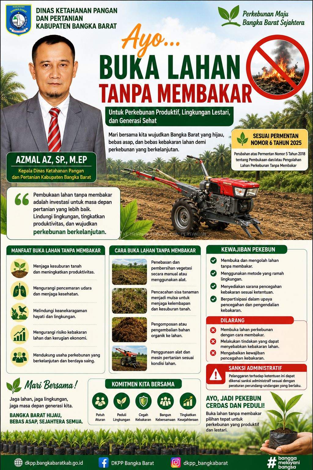 DKPP Bangka Barat Ajak Masyarakat Buka Lahan Tanpa Membakar di Tengah Puncak Musim Kemarau